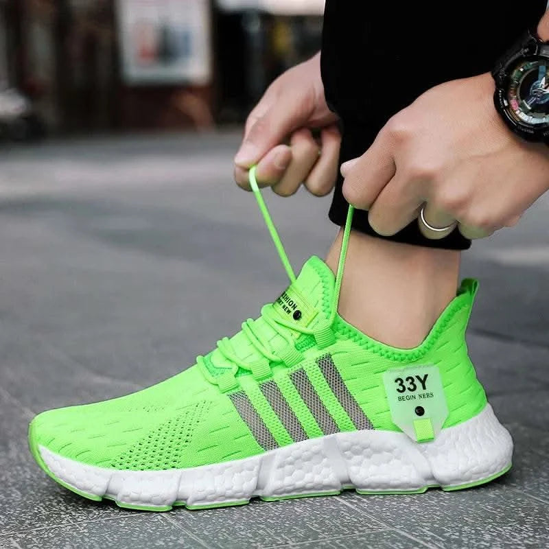 Breathable Mesh Men Shoes Trendy Lightweight Walking Flats Plus Size Male Tennis Sneakers Outdoor Running Fitness Shoes 2024 - M & M Global