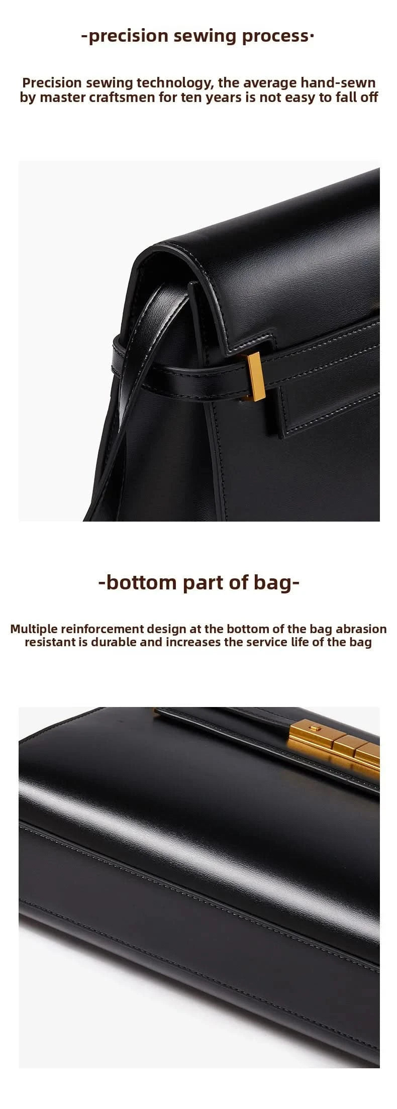 Manhattan handbag,  retro high-end feeling, underarm mailman baguette bag - M & M Global