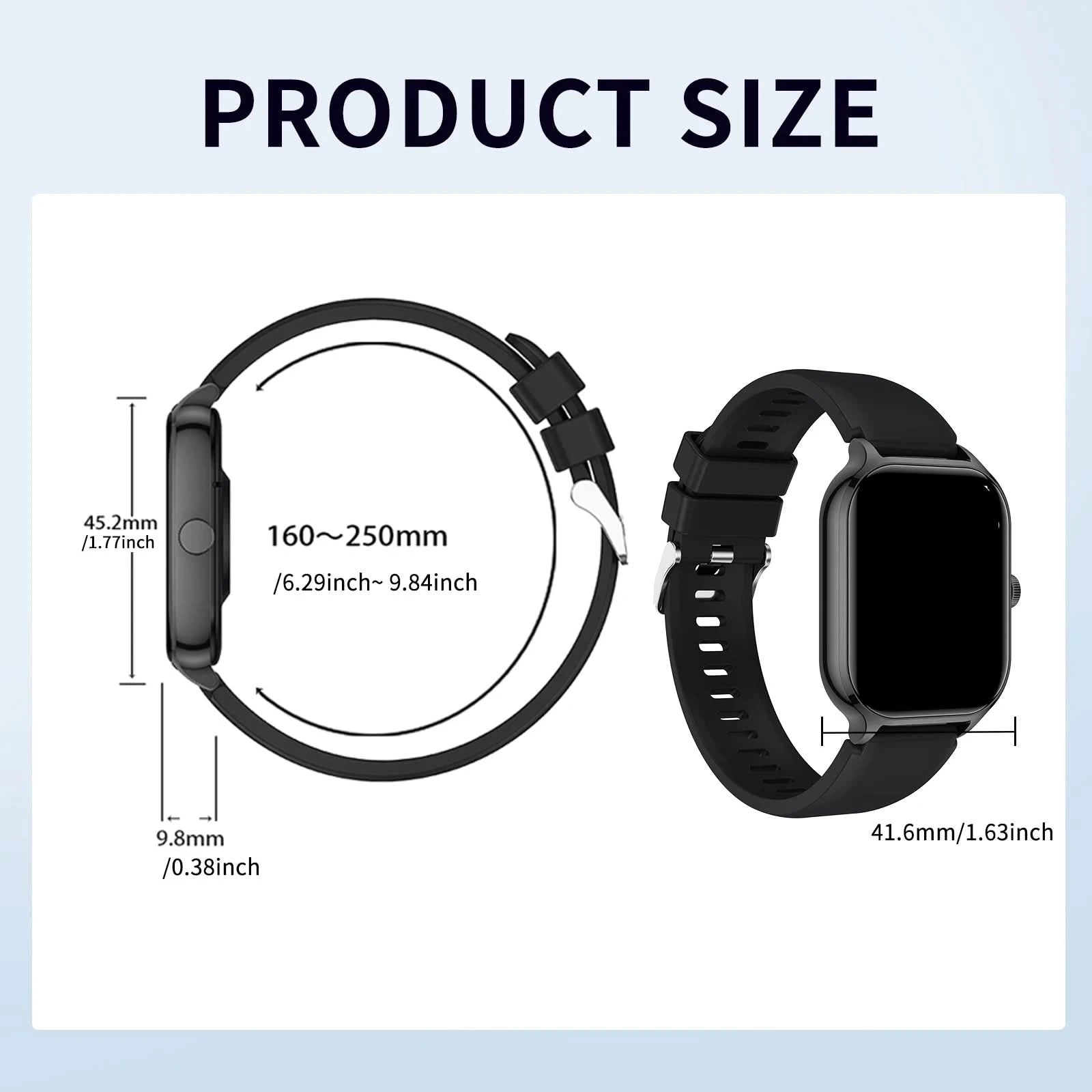 Smart watch wireless calling/dial Sport mode calling reminder and rejection fitness monitoring for iPhone/Andriod - M & M Global