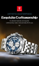 POEDAGAR Luxury Sports Man Wristwatch Waterproof Luminous Chronograph Date Quartz Men's Watches Casual Stainless Steel Men Watch