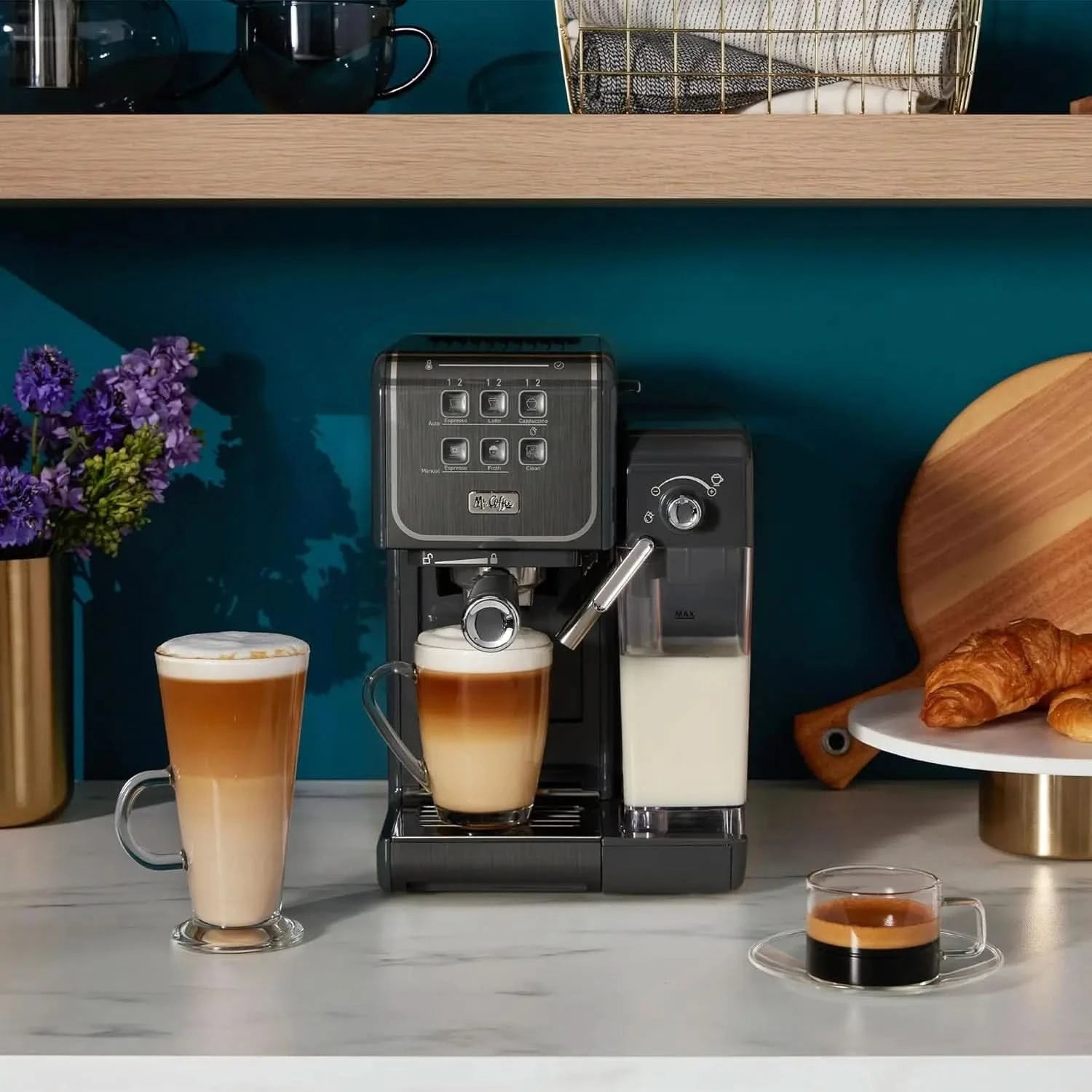 One-Touch CoffeeHouse+ Espresso, Cappuccino, and Latte Maker Home Coffee Machine with 19-Bar Italian Pump, and Milk Frother Idea - M & M Global