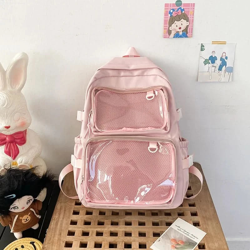 Japanese Style Transparent Ita Bag for Girls Comic Cons Large Capacity Women Backpack Fashion School Bags for College Student JK - M & M Global