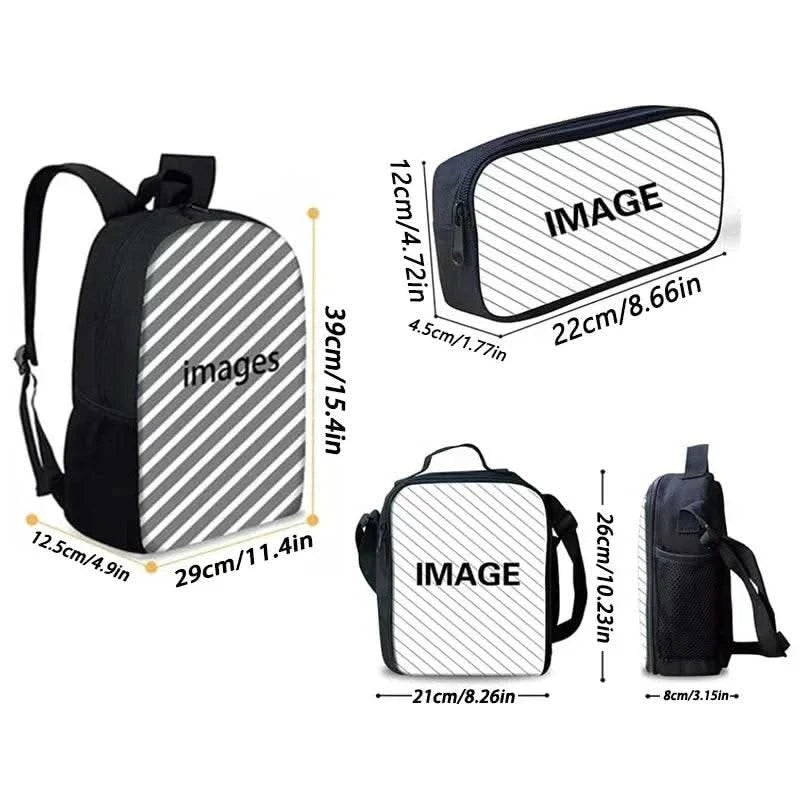Child School Game R-RobloxS Backpack with Lunch Bags ,Pencil Bags ,School Bags for Boys Girls Best Gift - M & M Global