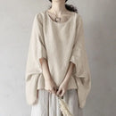 ZANZEA Women Dolman 3/4 Sleeve Blouse 2024 Summer Holiday Irregular Shirt Elegant Solid Simple Tunic Casual Loose O-neck Blusas