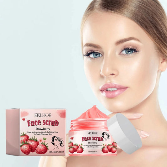 Strawberry Exfoliating Scrub Gentle Face Polish for Smooth & Glowing Skin, Hydrating Natural Formula, Radiant Complexion Care - M & M Global
