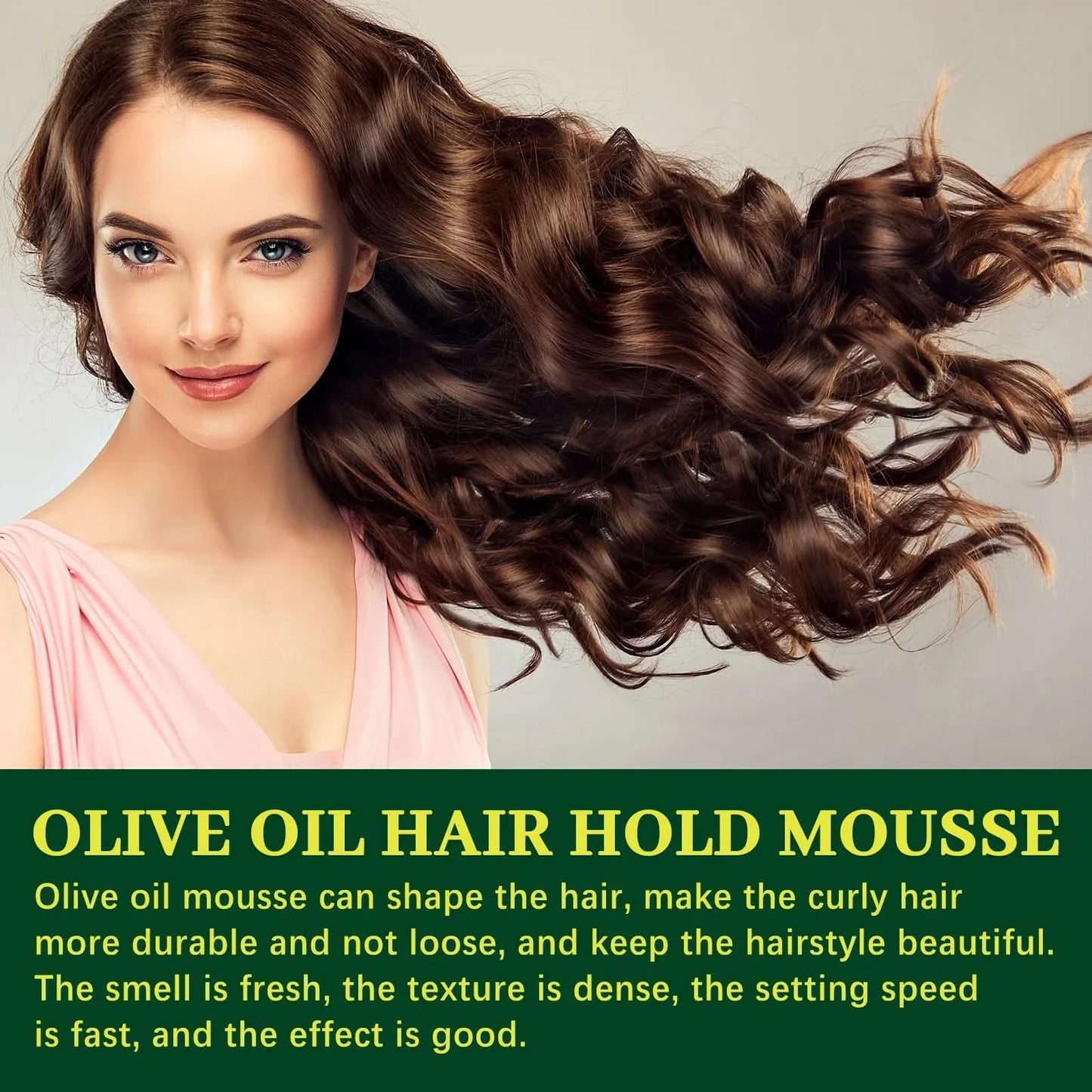 Olive Oil Hair Hold Mousse Anti Frizz Lasting Nourishing Natural Hair Wave Curl Fluffy Hairspray Hair Hold Spray for Hairstyle - M & M Global