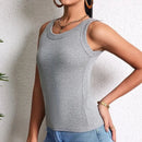 European and American Size Ladies Suspender Vest Sleeveless Top Solid Color Sexy Thread Bottoming Vest for Four Seasons. - M & M Global