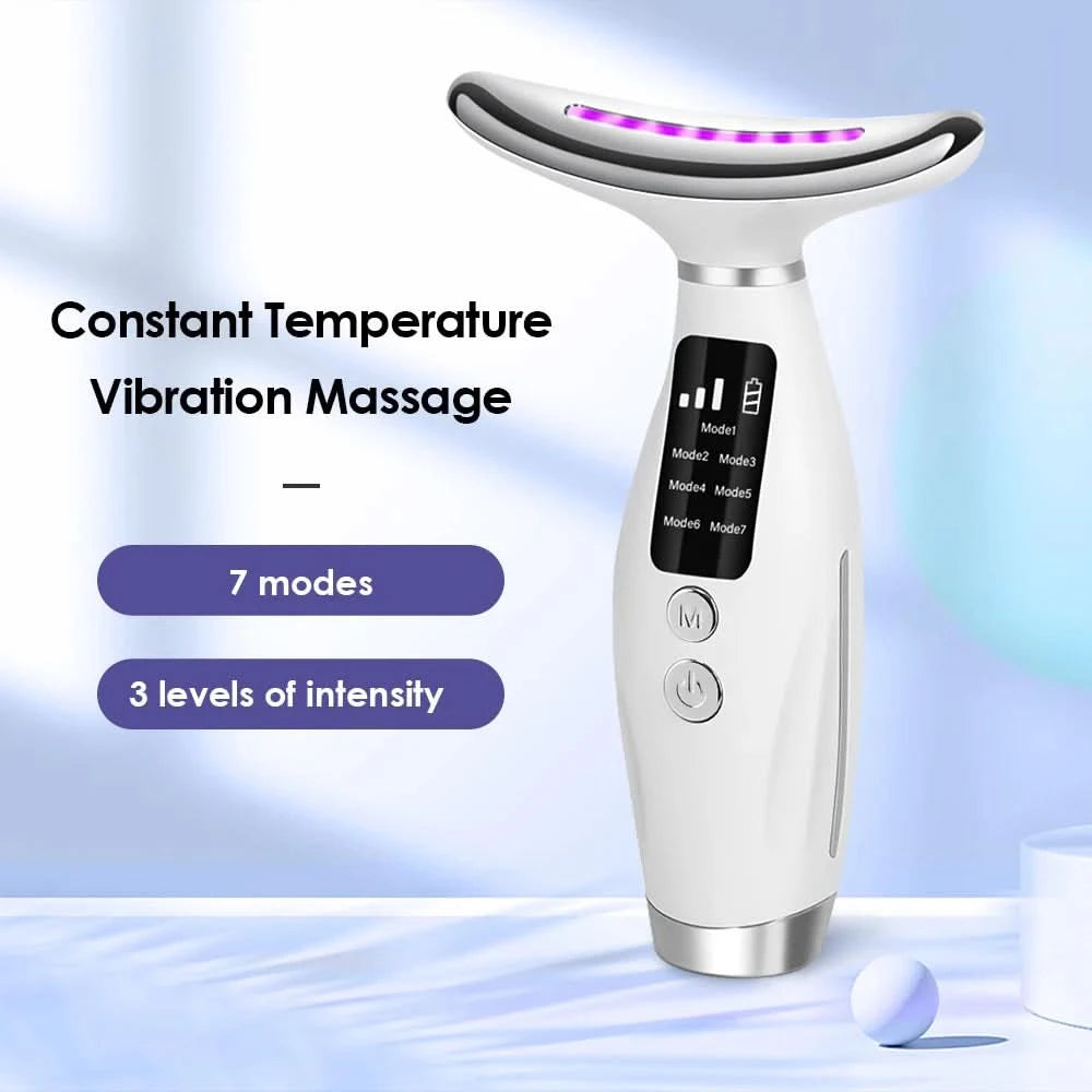 EMS Micro-current Neck Face Beauty Device LED IPL Skin Rejuvenation Cleaning Double Chin Removal Facial Lifting Firming Massager - M & M Global