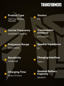 Ship From US Transformers TF-T06 Bluetooth Earphones Gaming Headset Low Latency with Mic Headphones HD Call Wireless Earbuds