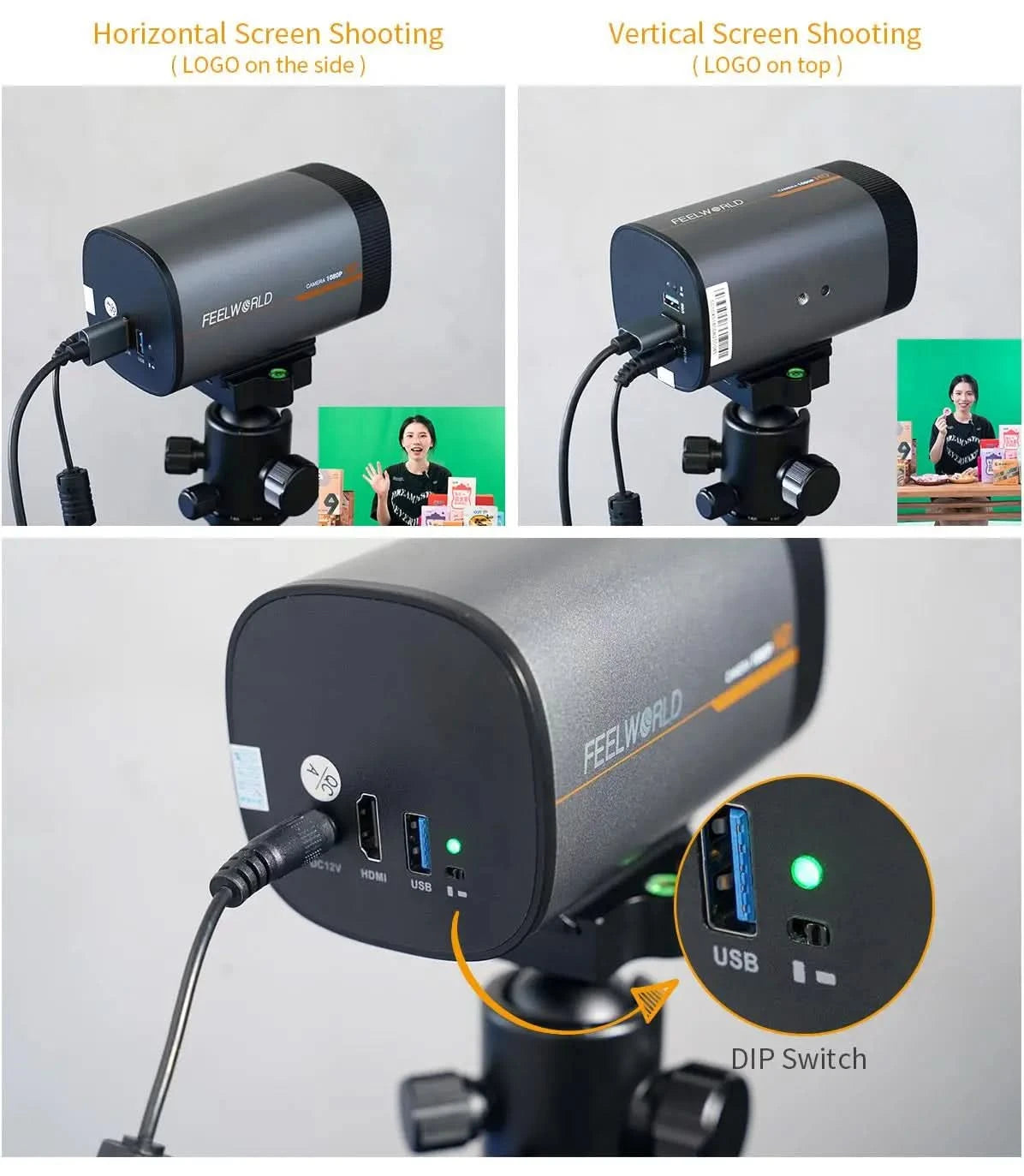 FEELWORLD Professional Streaming Camera HV10X Live Webcam Auto Focus Smart Frame Capture Everyone Full HD 1080P60fps USB3.0 HDMI - M & M Global