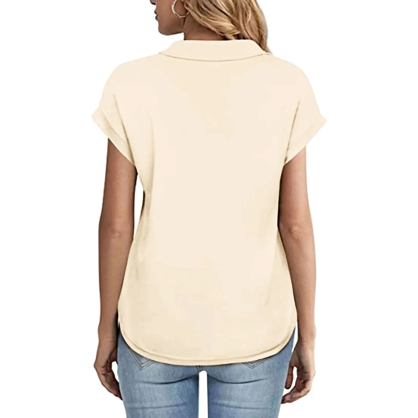 Shirts & Blouses Women'S Short Sleeve With V Neck Tunic Elegant Women'S Blouses Casual Blouse Blusas Elegantes Para Mujer 2024 - M & M Global