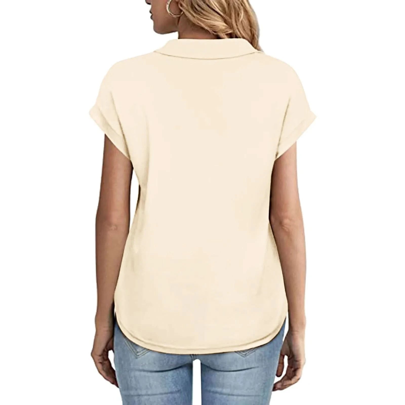 Shirts & Blouses Women'S Short Sleeve With V Neck Tunic Elegant Women'S Blouses Casual Blouse Blusas Elegantes Para Mujer 2024 - M & M Global