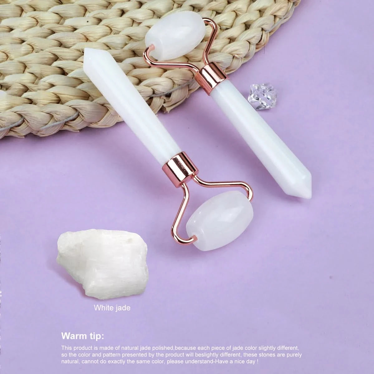 Natural Jade Roller Massager Eye Roller Face Massager Beauty Skin Care Massage Tool Mini Portable Body Eye Massager Face Roller - M & M Global