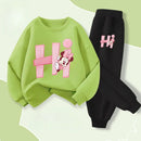 Girls' Cartoon Sweatshirt & Pants Set