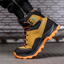 Mens Work Boots Steel Toe Safety Sneakers with Metatarsal Guard Slip-Resistant Puncture-Resistant Sole for Warehouse & Delivery