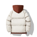 New Men's Winter Thickened Cotton Coat Fake Two-piece Fashion Brand Winter Cotton Coat New Loose Warm Hooded Cold Jacket
