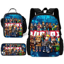 Child School Game R-RobloxS Backpack with Lunch Bags ,Pencil Bags ,School Bags for Boys Girls Best Gift - M & M Global