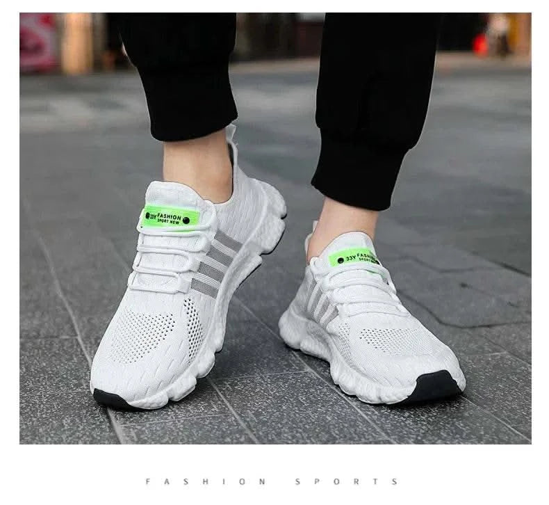 Breathable Mesh Men Shoes Trendy Lightweight Walking Flats Plus Size Male Tennis Sneakers Outdoor Running Fitness Shoes 2025 - M & M Global