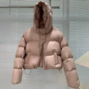 2025 New Fashion White Duck Down Jacket Hooded Women Autumn Winter Warm Over Size Casual Short Thick Outwear Female Coat
