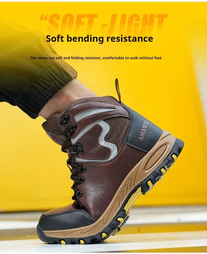 Widen Safety Boots Men Work Indestructible Shoes Climbing Boots Steel Toe Protective Boots Anti-smash Anti-puncture Safety Shoes
