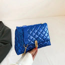 Luxury Laser Design Chevron Quilted Shoulder Bag  Women's High Quality Embroidered Thread PU Leather Crossbody Messenger Bag - M & M Global