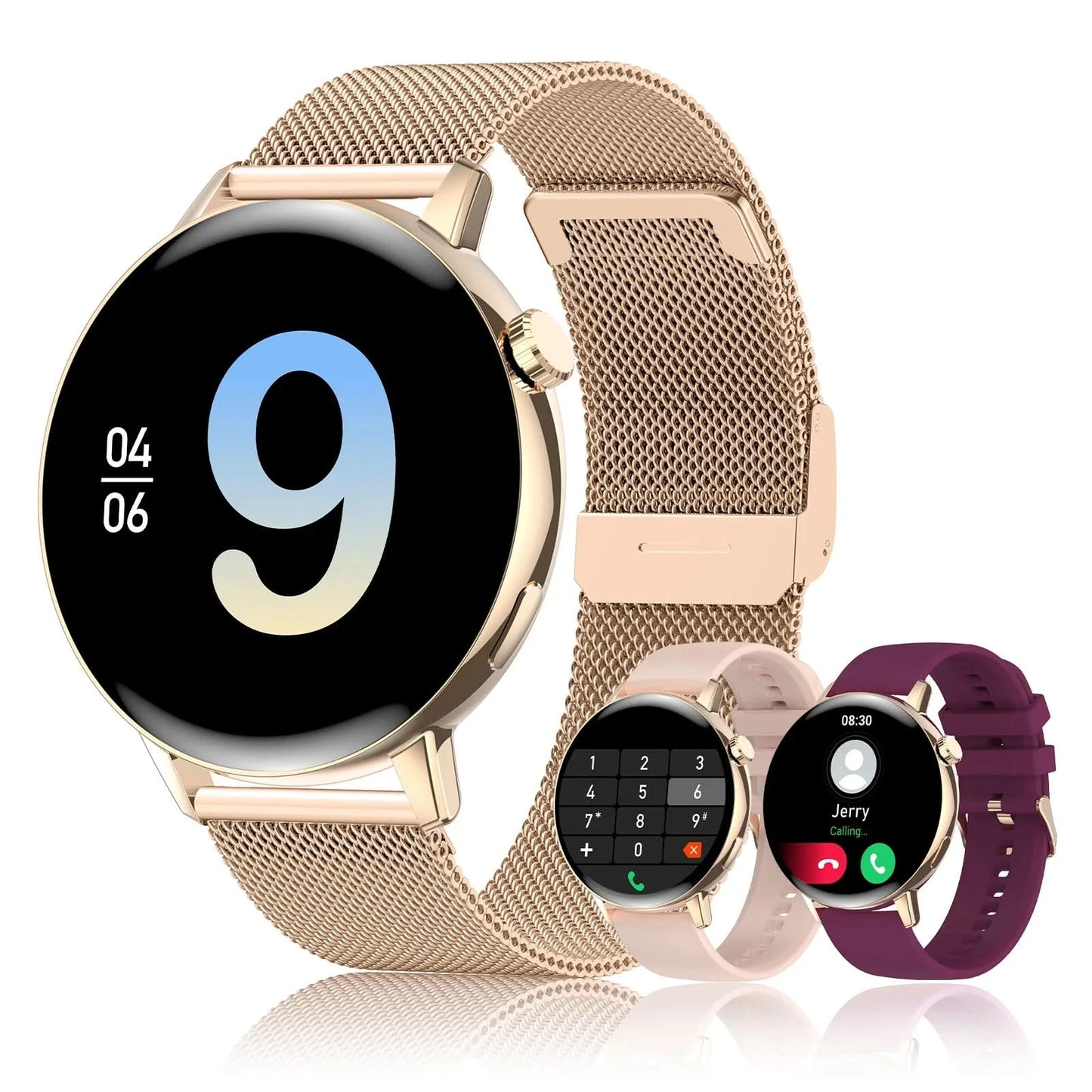 Women's Compatible For IPhone And Android Phones, Health Tracker/MessageReview/ Assistant/ Multi-Sport Mode/Music Playing