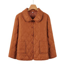 Solid Color Plus Size Seam Cotton Jacket Autumn Winter Classic 2025 Women's Clothing Zipper Sportswear Warm Long Sleeved Warm