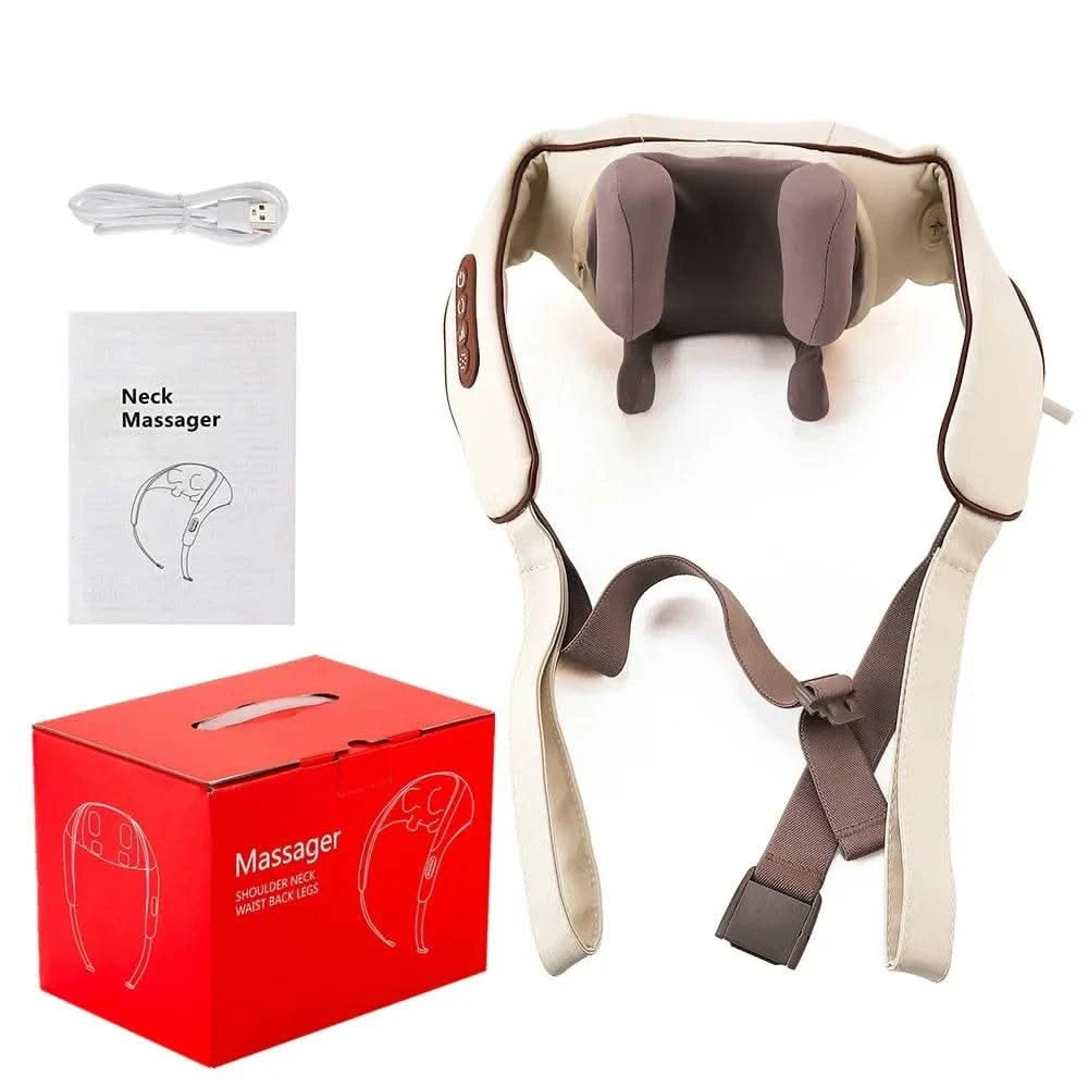 20W Wireless Trapezius Massager Neck And Shoulder Kneading Massager Neck And Back Massager Shawl Neck Cervical masajeador - M & M Global