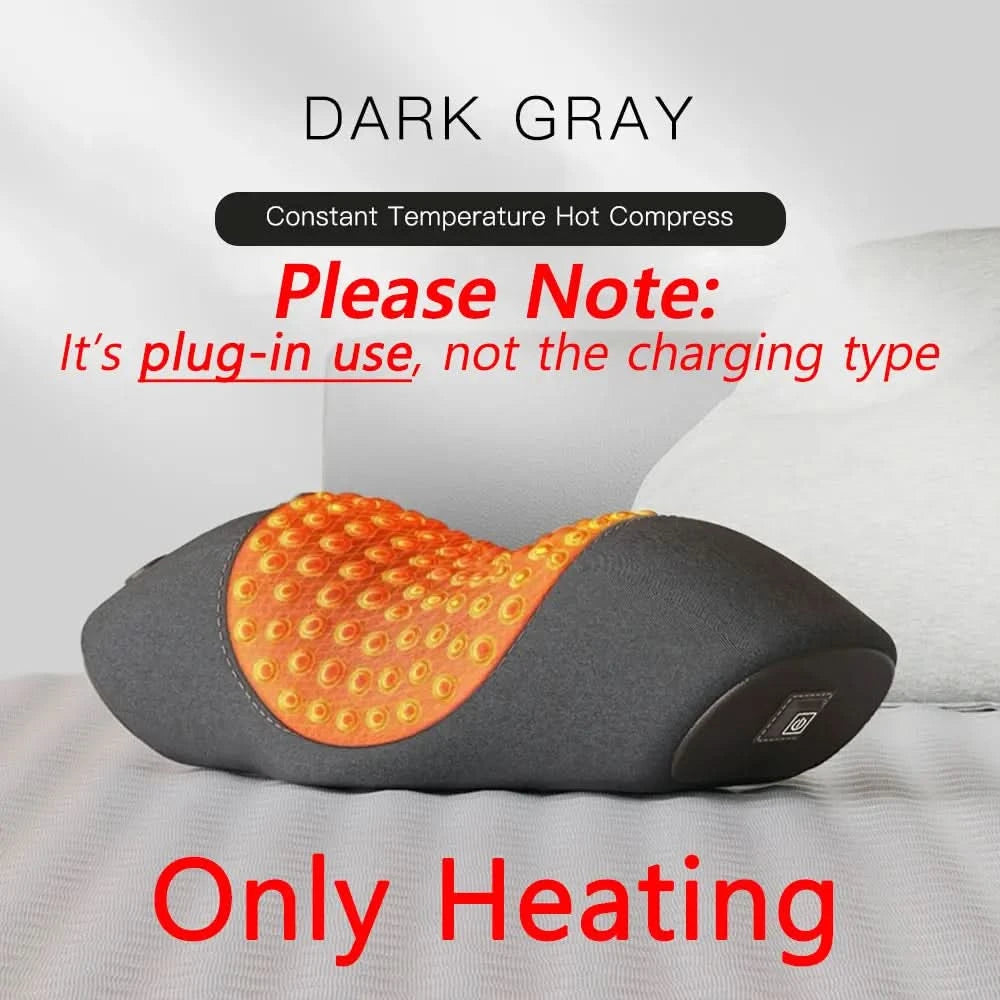 Electric Neck Massager Pillow Cervical Stretcher Heating Vibration Massage Back Traction Orthopedic Sleeping Pillows Support - M & M Global
