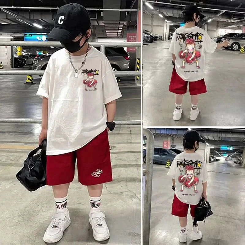 Shohoku Cotton Boys Clothes Sets Summer T-Shirt + Short Pants 2PCS Slam Dunk Sport Basketball Kids Clothing Children Outfits - M & M Global