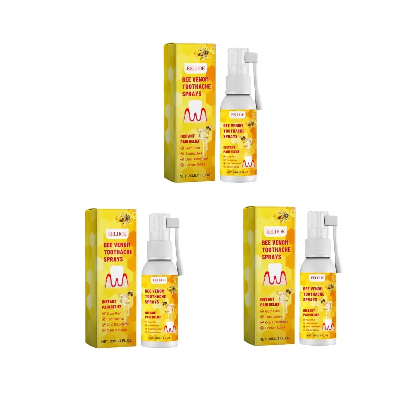 Toothache Spray Swollen Gum Relief Spray Periodontitis Treatment Cure Worms Antiseptic Mouth Tooth Toothpaste Breath Freshener - M & M Global