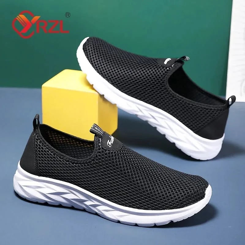 YRZL Mesh Loafers Men Casual Shoes Summer Lightweight Outdoor Male Walking Shoes Anti-slip Comfortable Slip on Loafers for Men - M & M Global