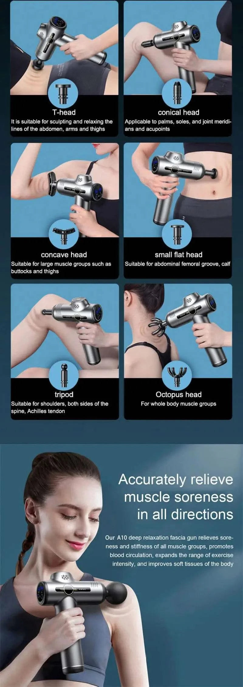 99 Level Massage Gun Fascia Deep Muscle Relax Body Neck Massager Electric Fitness Equipment Noise Reduction Male Female - M & M Global