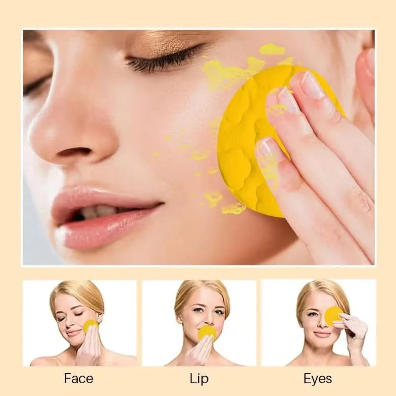 Turmeric Kojic Acid Cleansing Pads Exfoliating Pads Facial Sponges Removes Dirt Cleansing Exfoliating Daily Cleansing Skin Care - M & M Global