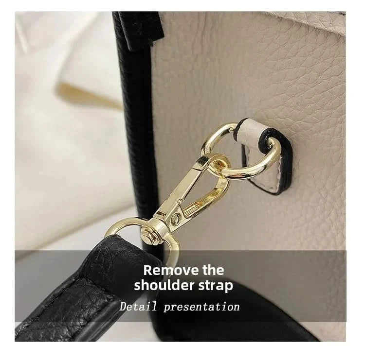 Hot Sale Of The Season New Women's PU Leather 3D Square Shoulder Bag Letter Tote Bag Color Block Fashionable Ladies Crossbody Ba - M & M Global