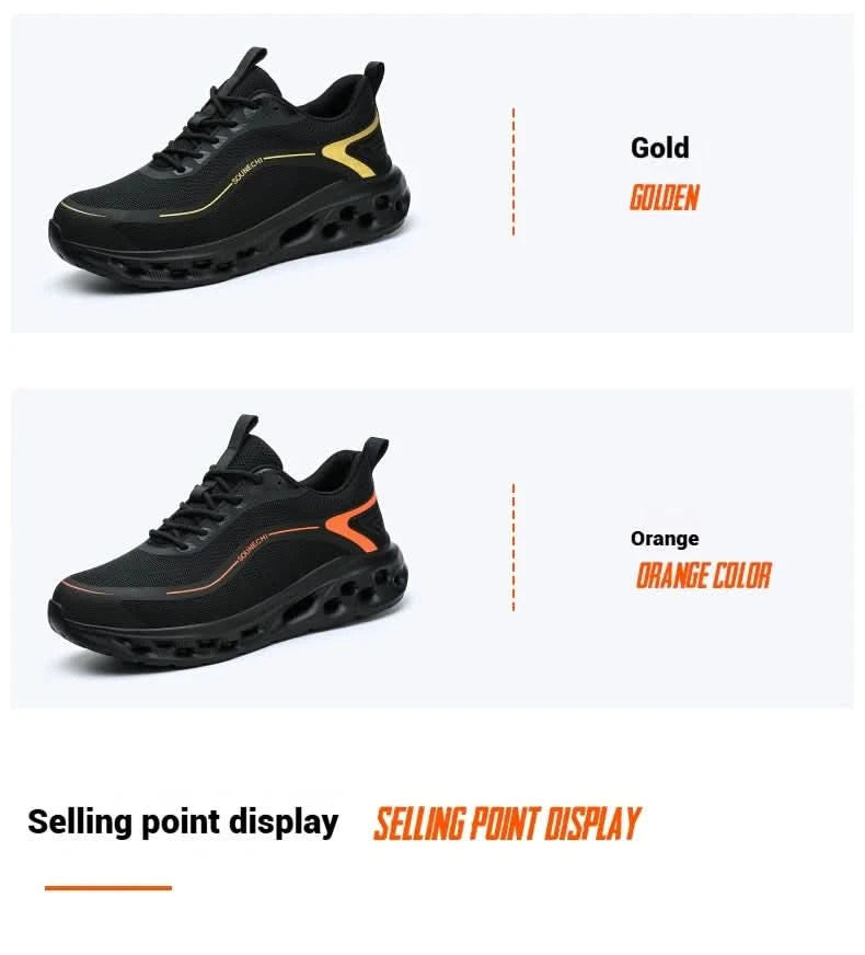 Men's Safety Shoes Anti-Impact Anti-Piercing Lightweight Work Boots Lightweight Breathable Sporty Design for Outdoor Work Shoes