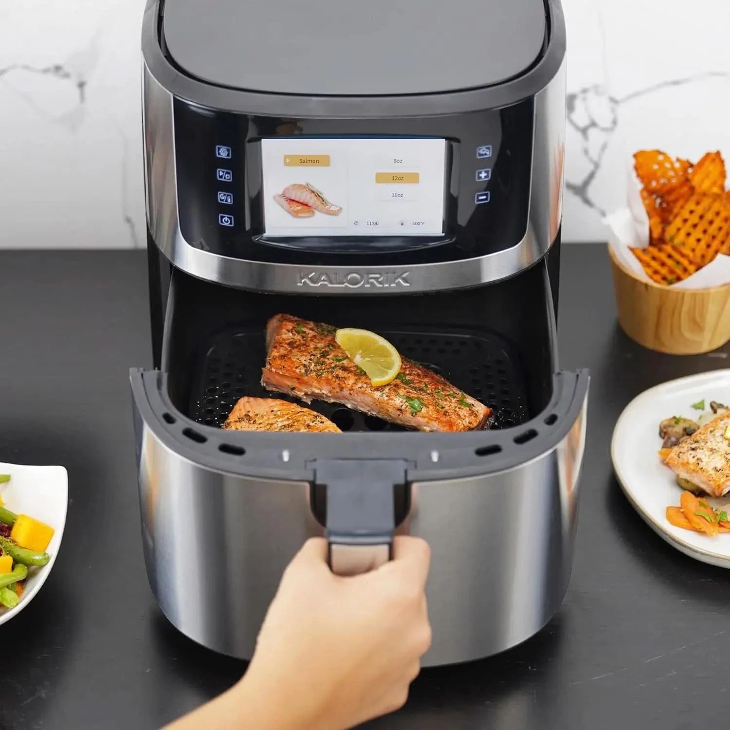 SELECT 7 Quart High-Resolution Air Fryer with Selector Controls, Stainless Steel - M & M Global