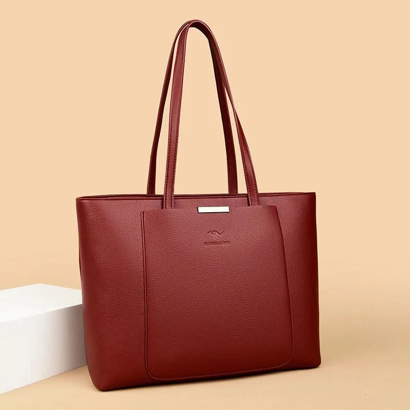 Solid Color Luxury Handbag Women Bags Designer HIgh Quality Leather Shoulder Bags for Women 2024 High Capacity Shopping Tote Bag - M & M Global