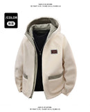 Reversible Winter Lamb  Fleece Hooded Jacket Streetwear Men Women Reversible Cotton Jackets Casual Zipper Thick Warm Coat