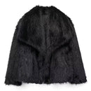 HH Women Elegant Faux Fur Coat Warm Fluffy Loose Long Sleeve Lapel Jacket Autumn Winter Fashion High Street Lady Outerwear