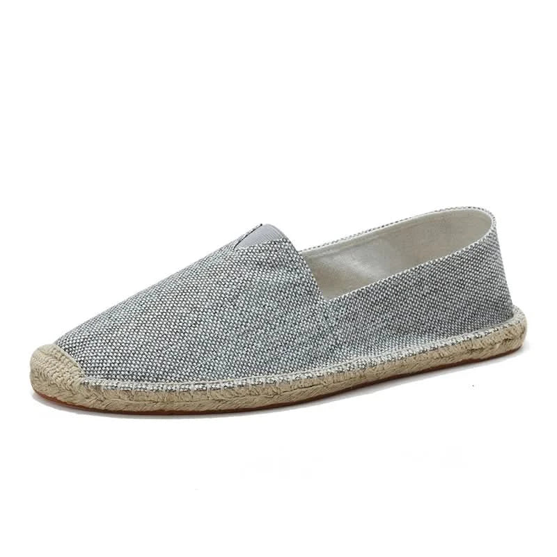 Women Sewing Flax Shoes Slip on Loafers Casual Shoes Man Espadrilles Hemp Canvas Flat Shoes Plus Size Fisherman Driving Footwear - M & M Global