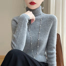 Autumn And Winter Knitted Pullover High-Neck Sweater, High-Elasticity, Fashionable And Comfortable Long-Sleeved Women's TopRY128