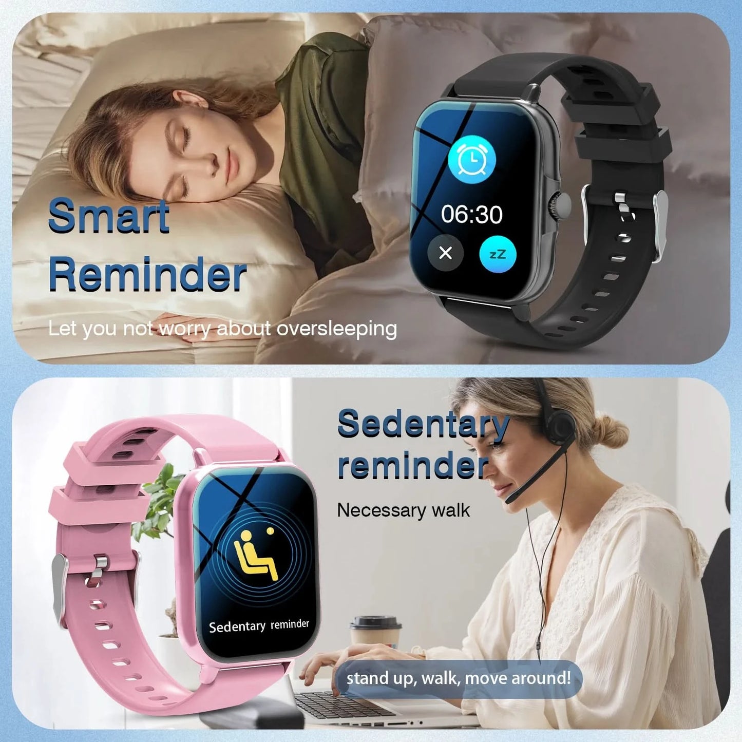 2.01-inch screen smart watch, call reminder, message display, music control and other functions, compatible with iPhone/Android
