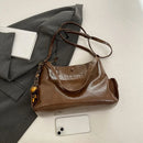 Women Casual Underarm Bag with Pendant Retro Crossbody Bag PU Leather Trendy Tote Bag Travel Shopping Work Date Bag - M & M Global