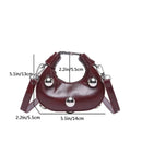 Retro Versatile Ladies Mini Handbag Women Big Rivet Personality Luxury Designer Crossbody Bags for Women Streetwear Shoulder Bag - M & M Global