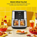 Easy-View Air Fryer - 8 Qt Family Size with Viewing Window, One-Touch Digital Control with 4 Presets, Nonstick & Dishwasher Safe - M & M Global