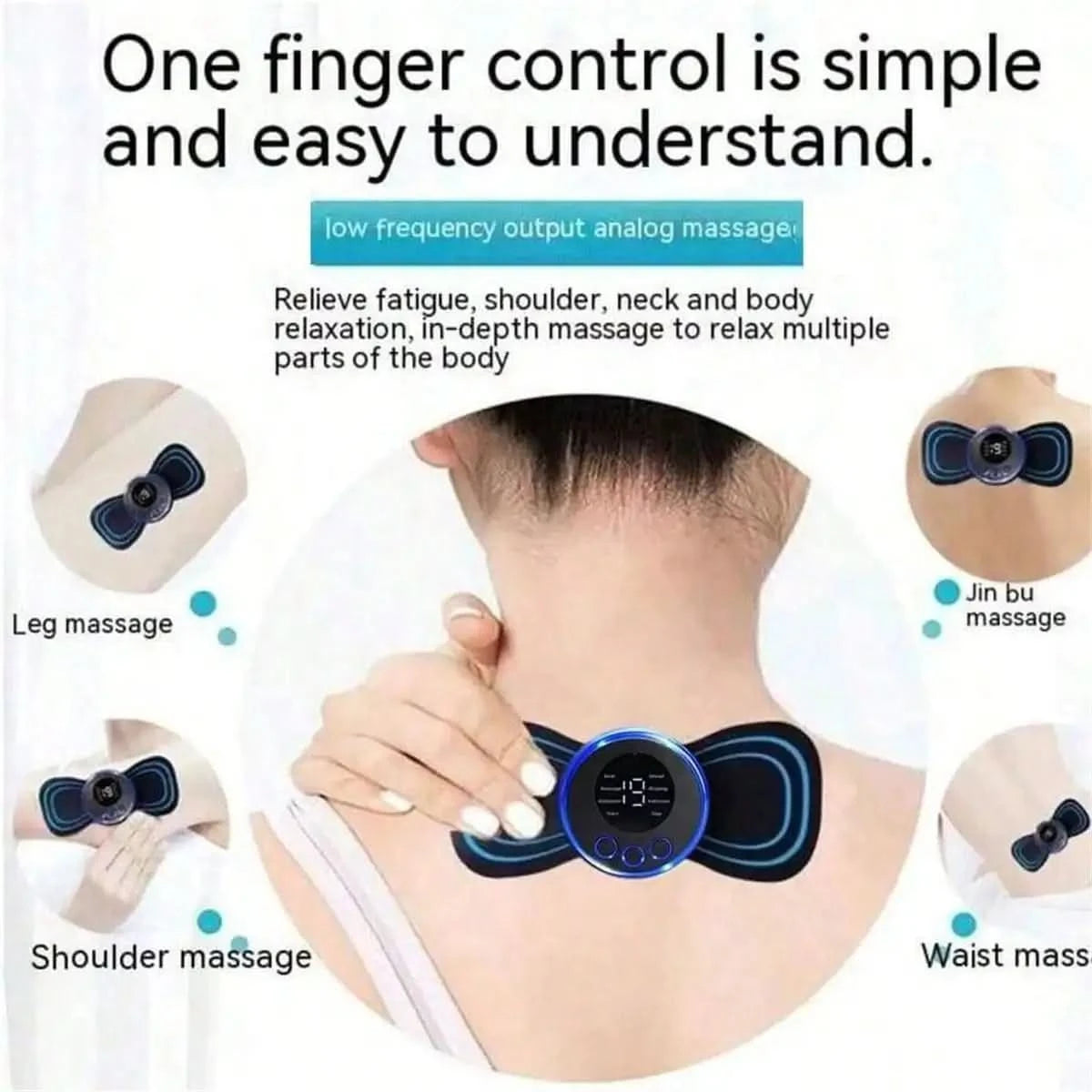 Neck Massager LCD Display EMS Electric Cervical Massage Patch Low-Frequency Pulse Muscle Stimulation Pad For Relaxation - M & M Global