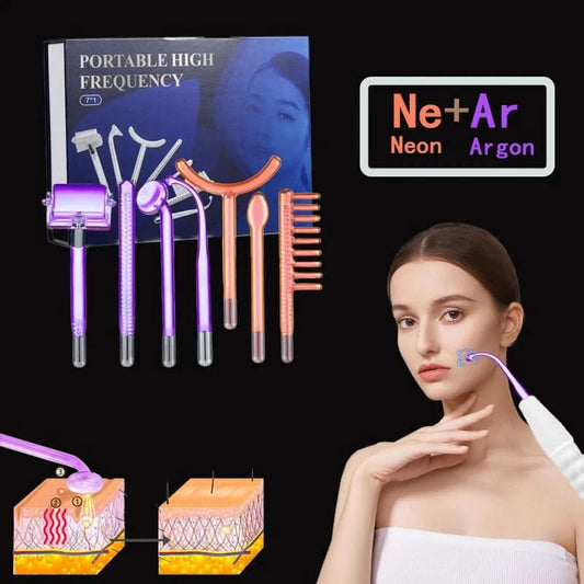 High Frequency Facial Wand For Hair Face Anti Aging Therapy Acne Tool  Neon+Argon Wands Skin Beauty (no handle） - M & M Global