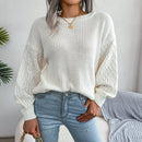 Women Casual Lantern Long Sleeve Knitted Pullovers and Sweaters Autumn Winter 2025