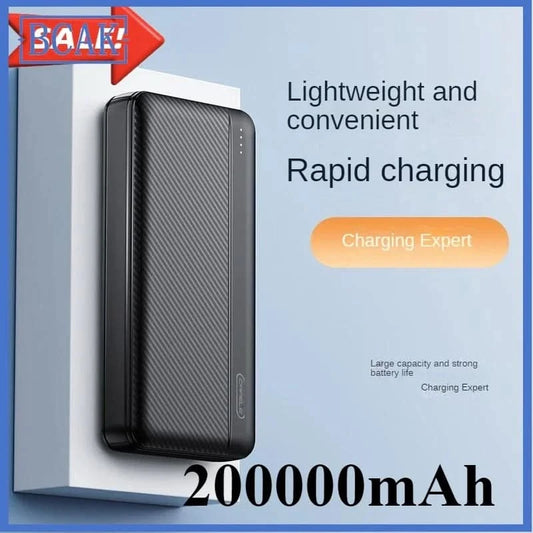 Large Capacity Power Bank 200000mAh 20000mah Fast Charging Portable for Android Mobile Phone Universal BCAK - M & M Global